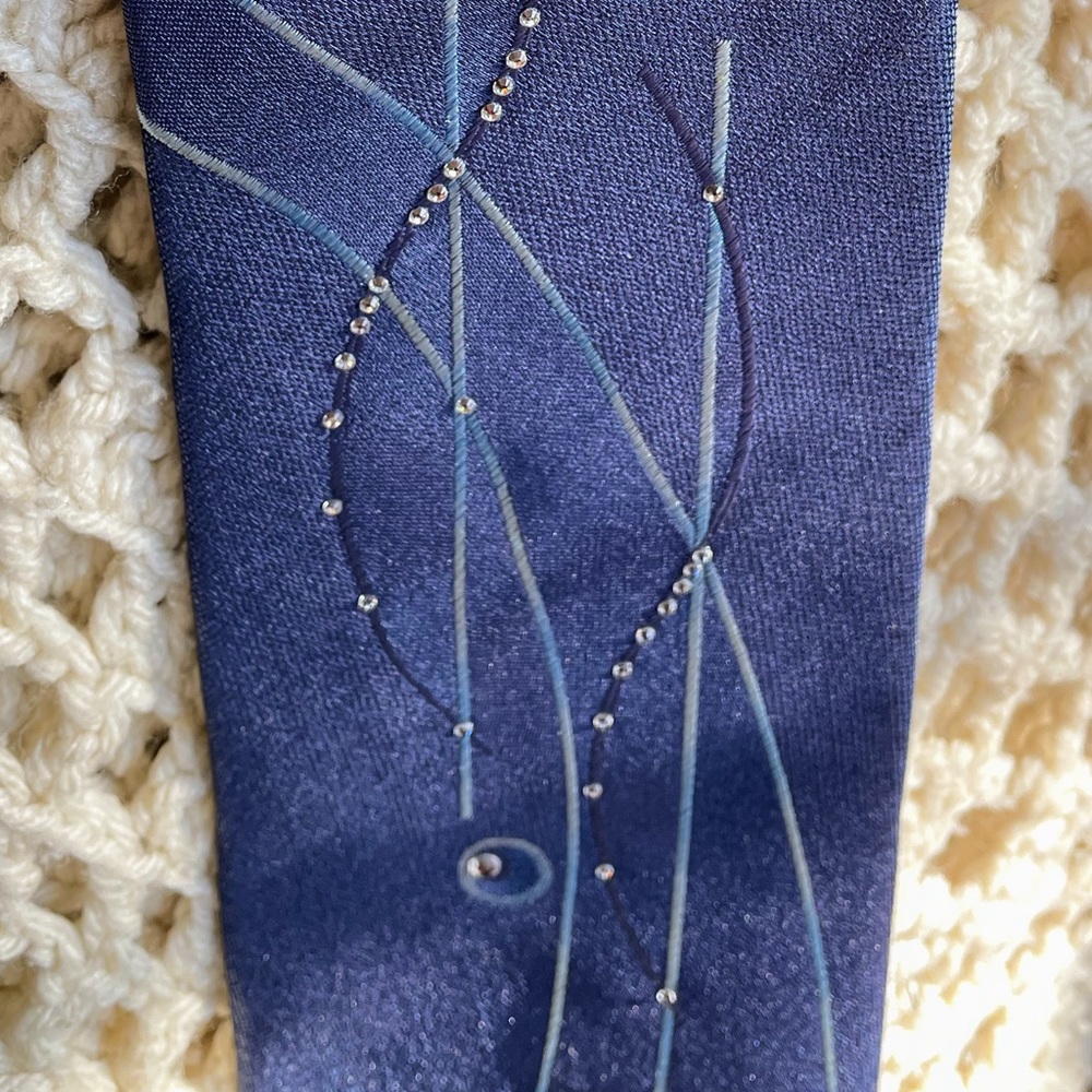 Daniel Hechter Silk Tie Embellished With Tiny Crystals
